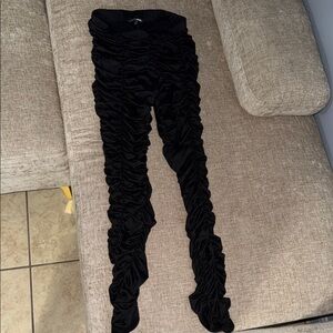 Fashion Nova Black Ruched Leggings